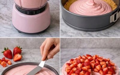 Cheesecake cu căpșuni fără coacere