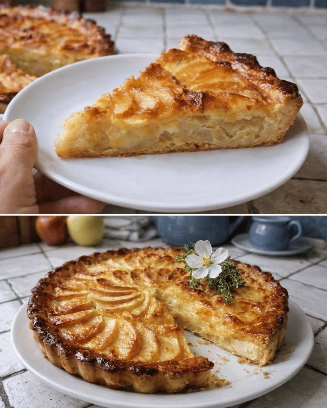 TARTĂ CU MERE NORMANDE✨🥧 O prăjitură clasică franțuzească… simplă, generoasă și atât de reconfortantă