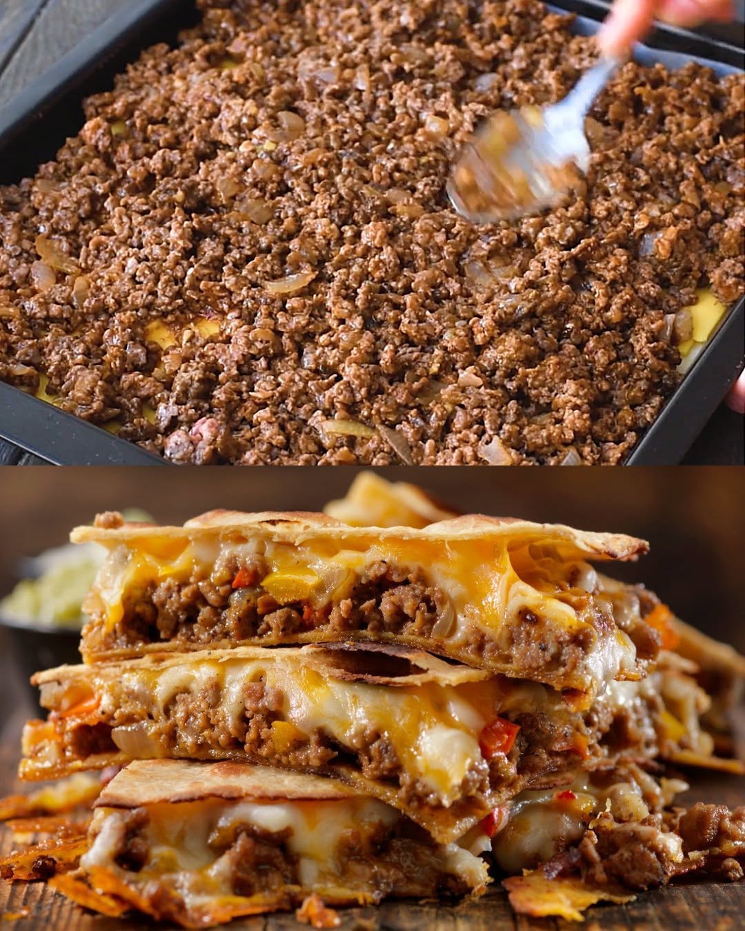 Quesadilla cu cheeseburger la cuptor – o rețetă ușoară și preferată de familie