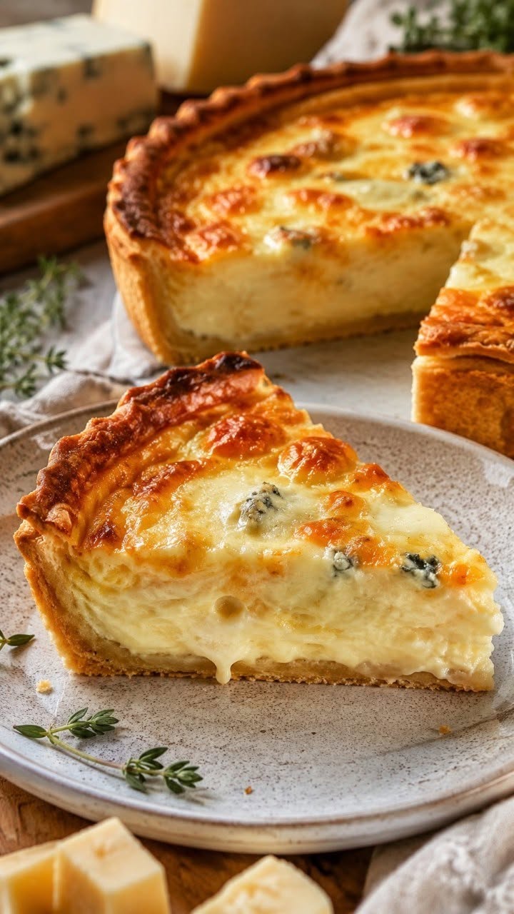 Quiche cu patru brânzeturi: o rețetă cremoasă, ușoară și delicioasă