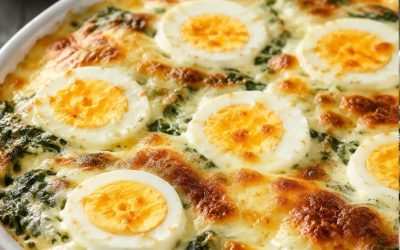Gratin de spanac cu ou
