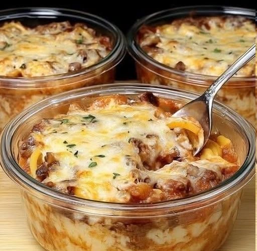Paste la cuptor cu carne și brânză