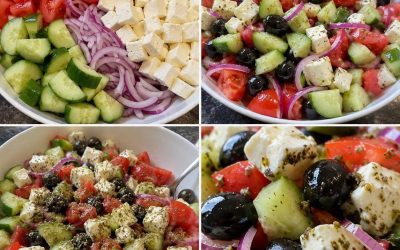 Salată grecească de fermier – Salată clasică cu brânză feta și măsline