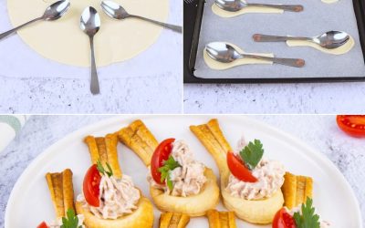 Rețetă de foietaj cu lingură și ton, cremă de brânză și 4 ingrediente!