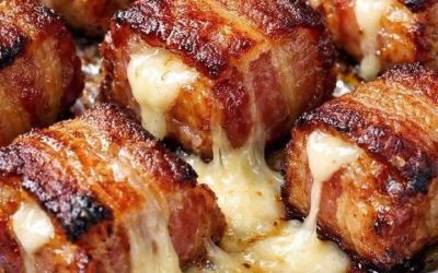 Bucăți de brânză și bacon