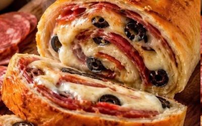 Stromboli cu salam, brânză și măsline: o rețetă crocantă și aromată