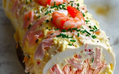 Tronchetto sărat cu arome marine – crab, somon afumat și creveți