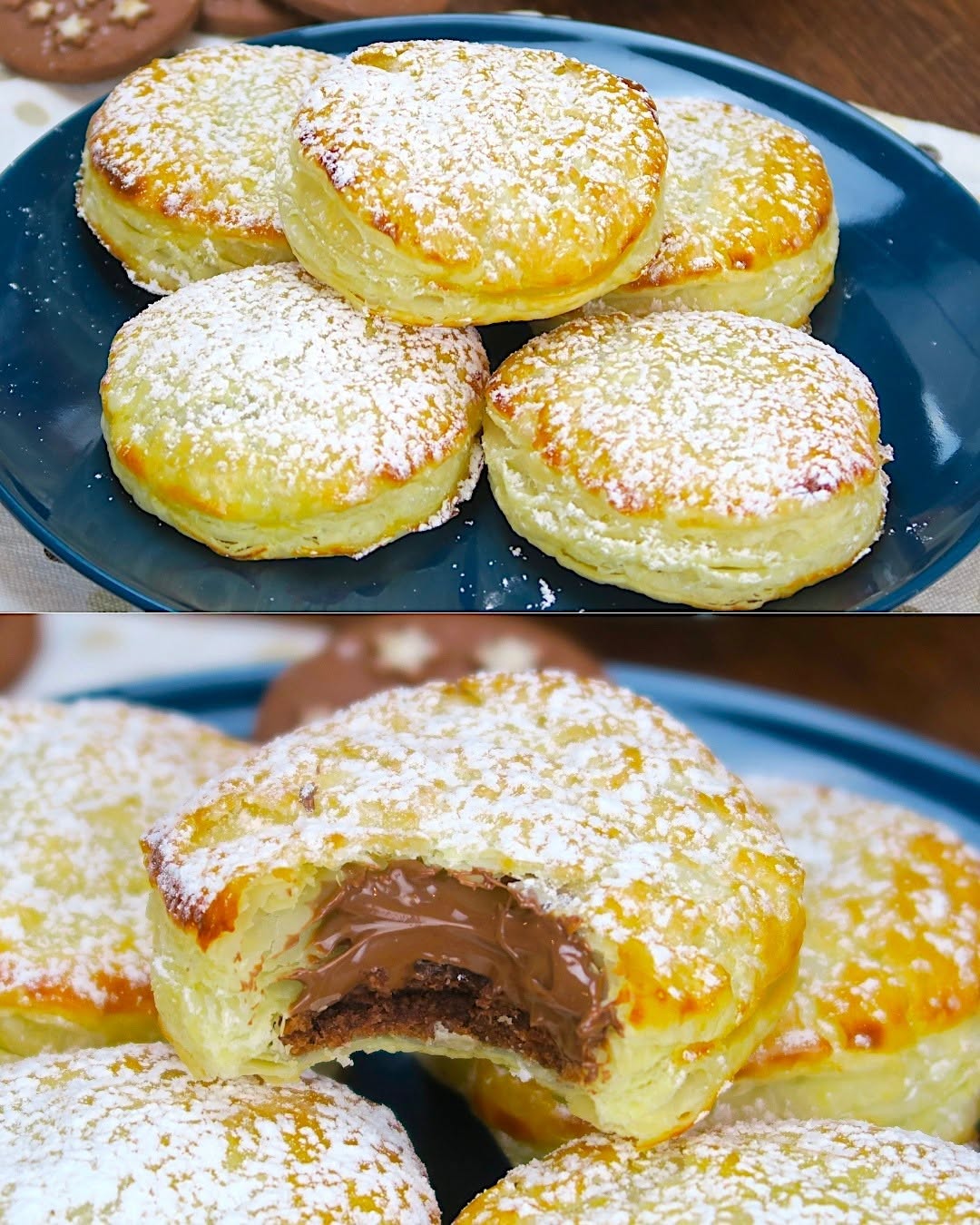 Gogoși din foietaj cu umplutură de ciocolată