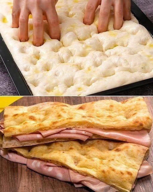 Sandviș incredibil de crocant cu șuncă și focaccia – Rețeta ușoară de copt pe care toată lumea o iubește
