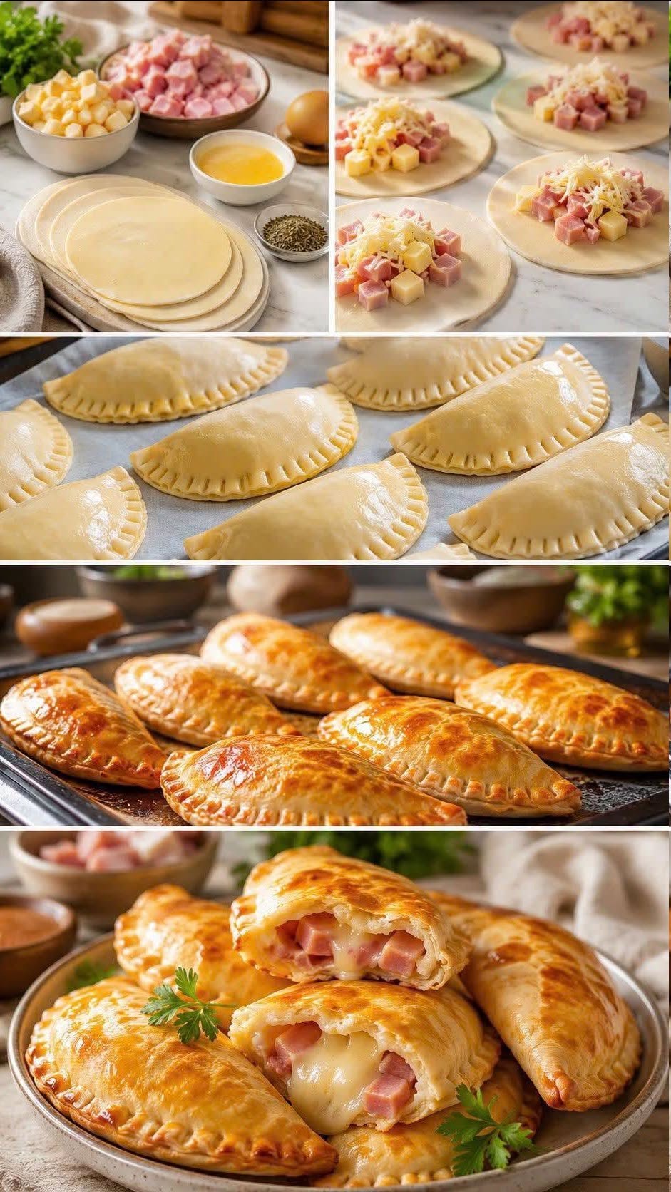 🥟🧀 Empanadillas de Jamón y Queso Caseras: Crujientes, Fáciles y Deliciosas