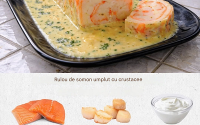 Rulou de somon umplut cu creveți și scoici – un preparat luxos care va impresiona pe toată lumea!
